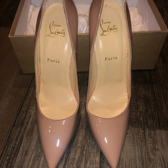 Christian Louboutin Shoes - “So Kate” patent 120mm Red Sole Pump, Nude